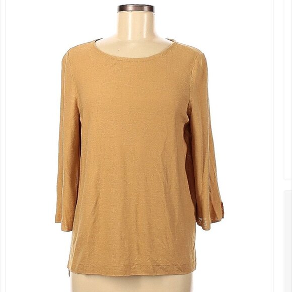 J.JILL Tan Linen Pullover Sweater Size M - Picture 1 of 3